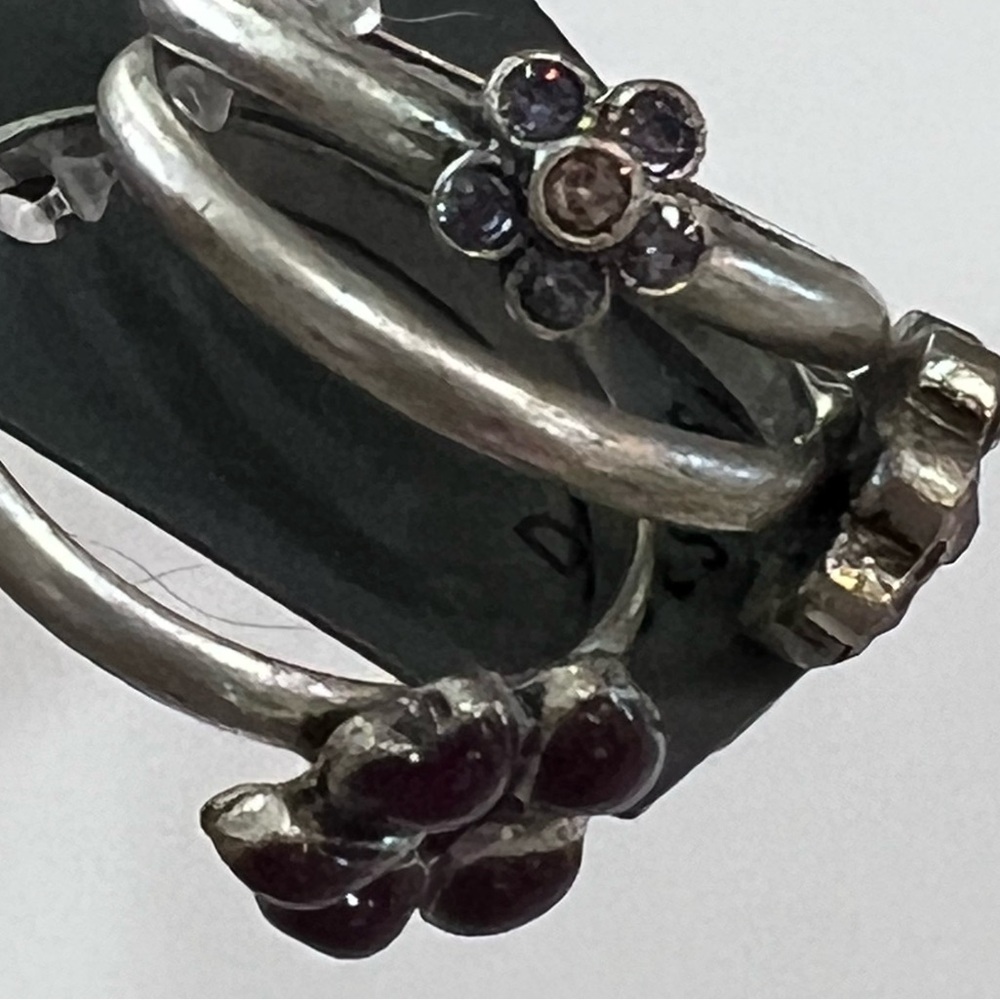 New Pilgrim Danish Design Stackable Rings Size 6 Floral Crystals Enamel NWT - Picture 6 of 15